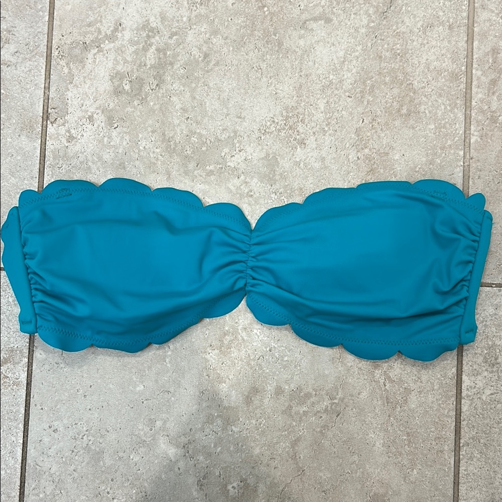 Victoria’s secret Pink Scalloped Blue Bandeau Swim Top